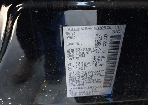 2025 Nissan Murano Sv from USA, damaged, VIN 5N1AZ3BJ7SC107545